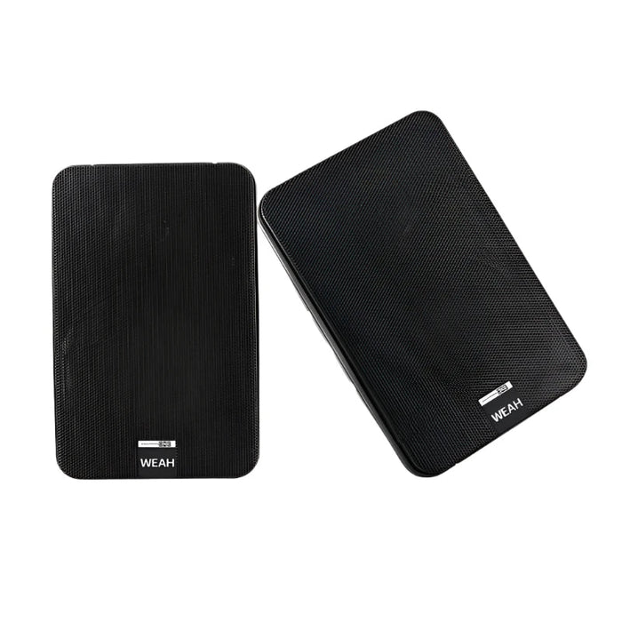 Pair of black 100 W 5-inch bookshelf speakers