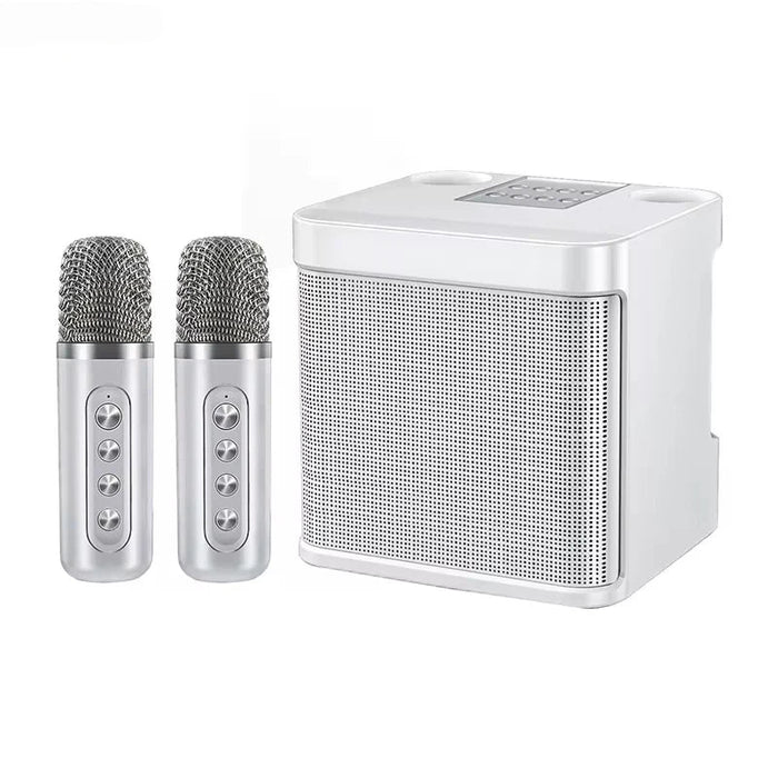 Portable Dual Microphone Karaoke Speaker System (White)