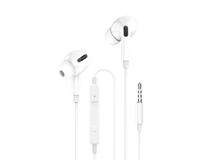 Auriculares Techancy TD8036 con cable de 3,5 mm y micrófono, blancos