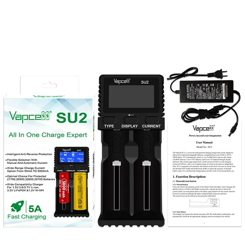 Smart Vapcell SU2-lader med to ladeplasser