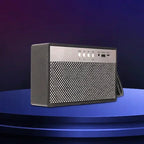 Mini-enceinte Bluetooth portable au fini rétro, noire