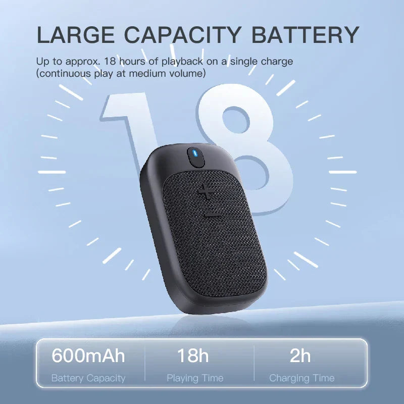 Black water-resistant mini portable Bluetooth speaker