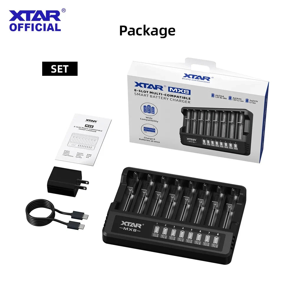 Smart batterilader XTAR MX8