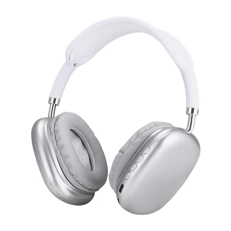 Casque Bluetooth sans fil à arceau, blanc