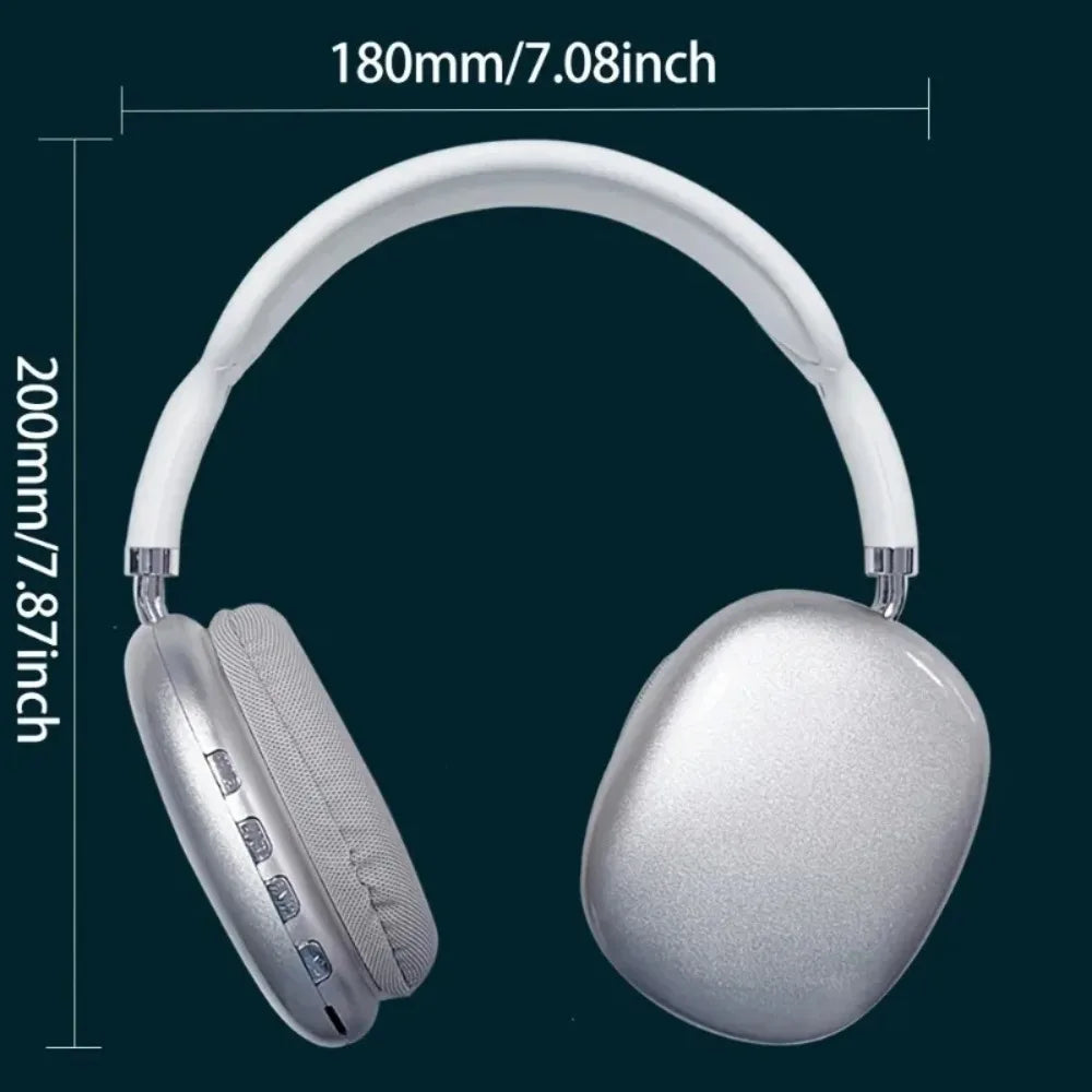 Casque Bluetooth sans fil à arceau, blanc