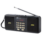 Black portable Bluetooth speaker with FM radio