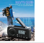 Solcelledrevet DAB+-nødradio med sveiv, svart