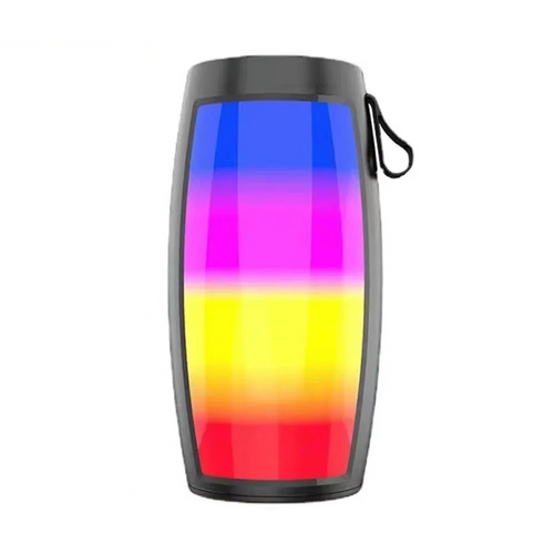 Høyttaler med LED-belysning og kraftig bass, svart