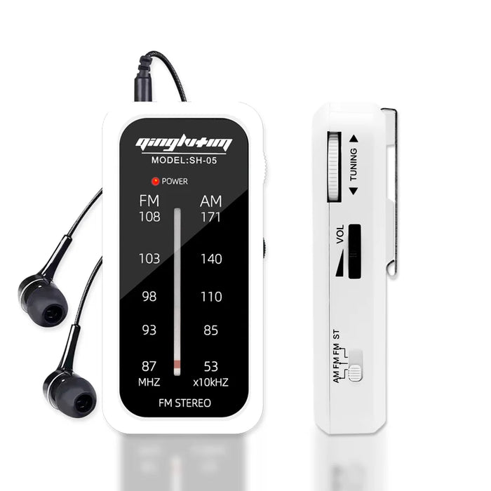 Radio portátil multibanda compacta, blanca