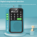 Blue rechargeable portable mini FM radio