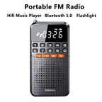 Black dual-antenna mini FM radio
