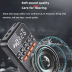 Black dual-antenna mini FM radio