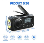Solcelledrevet DAB+-nødradio med sveiv, svart