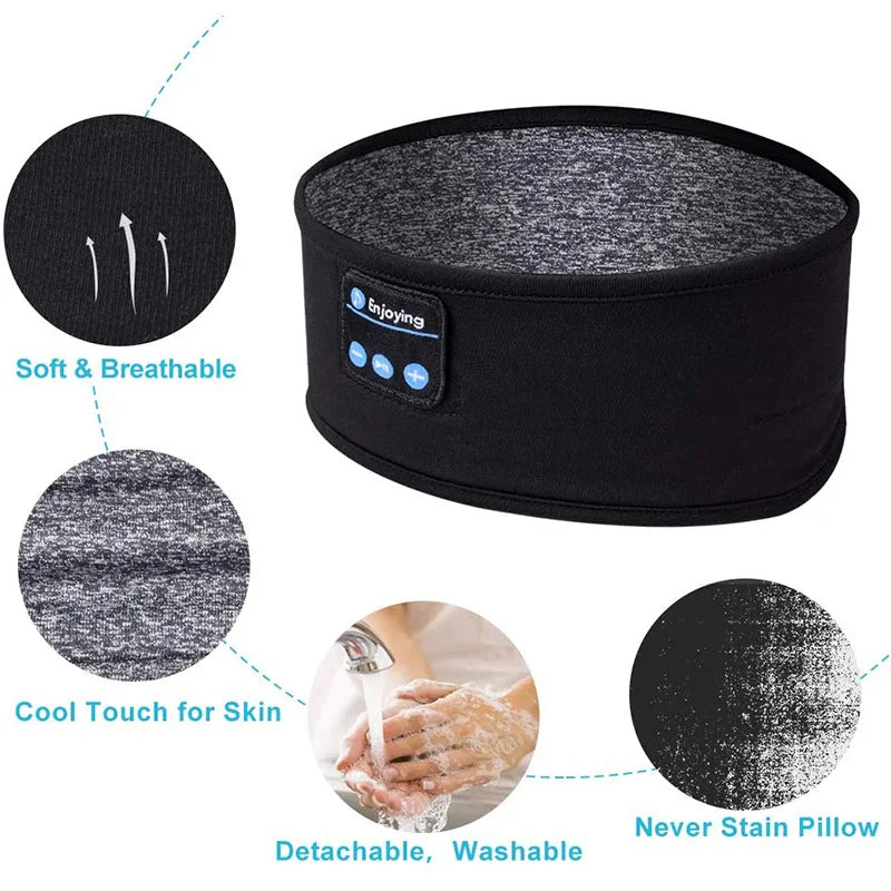 Trådløst Bluetooth-pannebånd for å høre på musikk mens du sover
