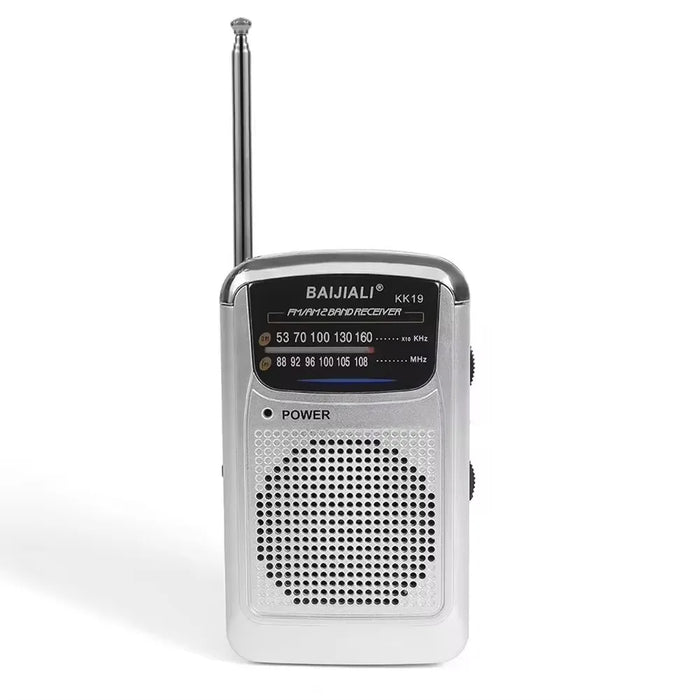 Minirradio portátil multibanda de bolsillo, plateada