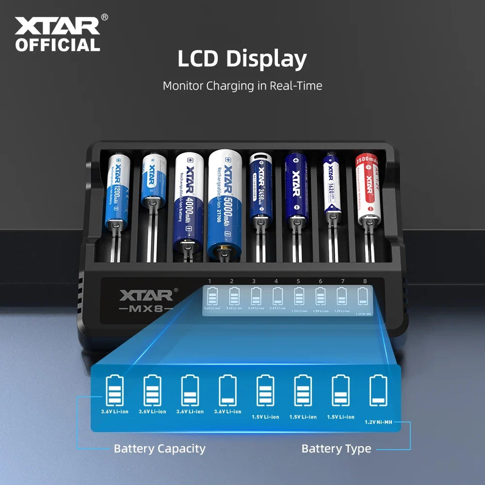 XTAR MX8 Smart Battery Charger-4