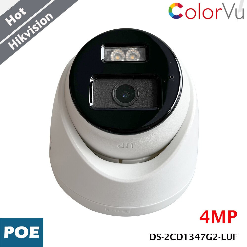 Hikvision ColorVu DS-2CD1347G2-LUF-kamera på 4 MP, MD 2.0-deteksjon, PoE, H.265+