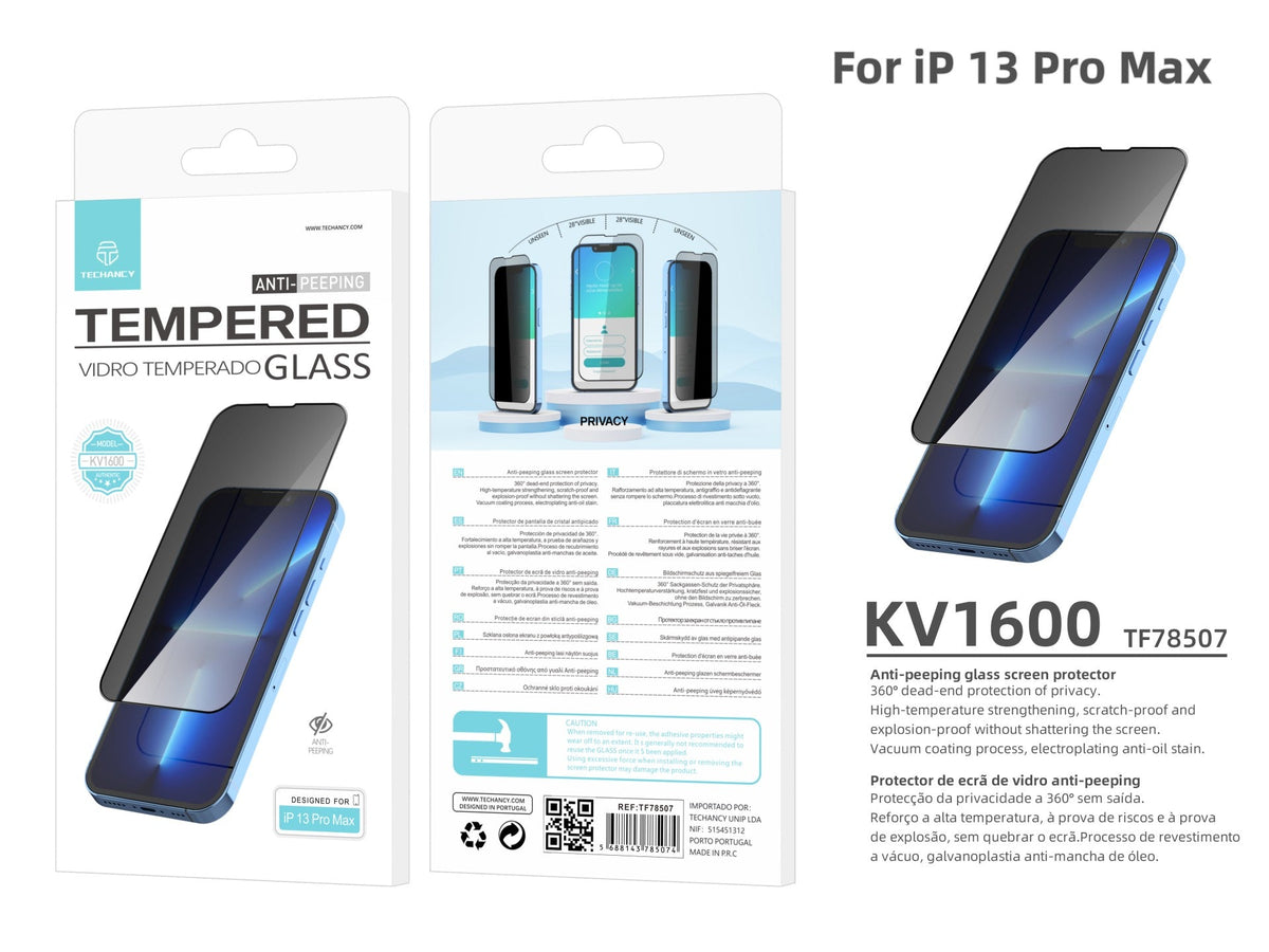 Protection d’écran de confidentialité Techancy KV1600 pour iPhone 13 Pro Max