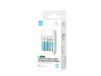 Chargeur de piles Techancy MM5420 à 4 emplacements AA/AAA Ni-MH de 1,2 V avec LED, blanc