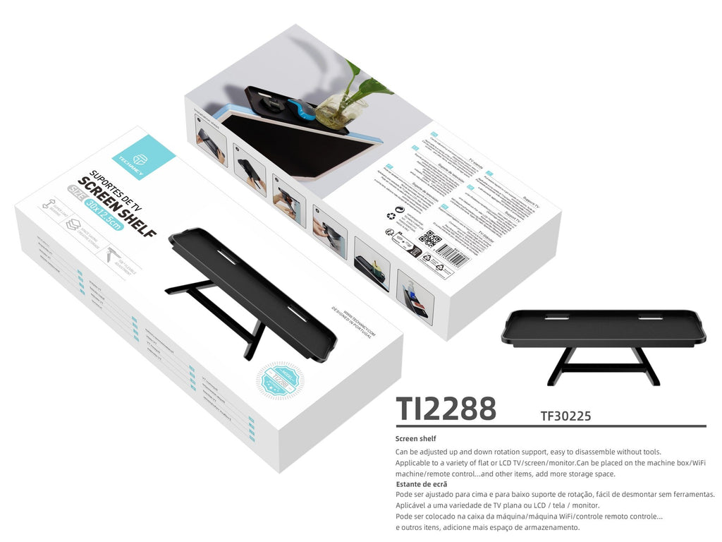 Techancy TI2288-holder for skjerm, PC og TV, svart