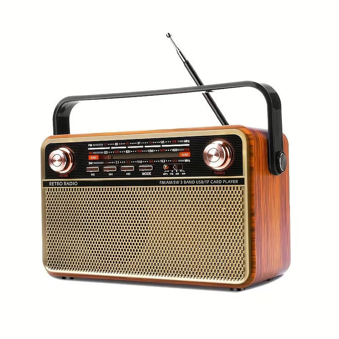 Radio portátil AM/FM/SW con USB, TF y AUX
