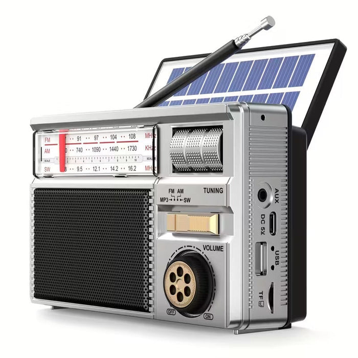 Radio portátil multifunción FM/AM/Bluetooth/solar