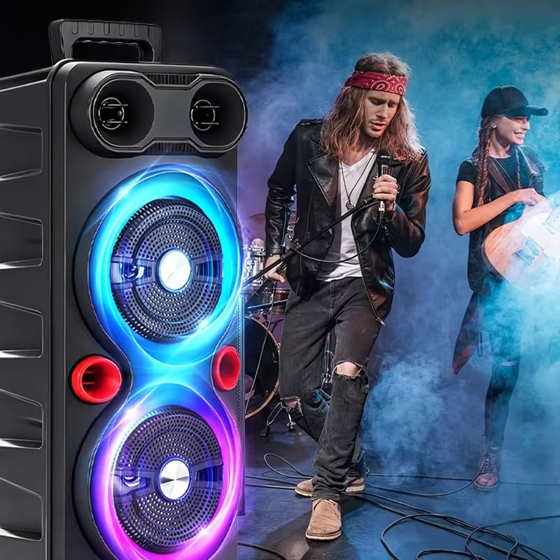 Trådløs festhøyttaler med RGB-belysning og bass