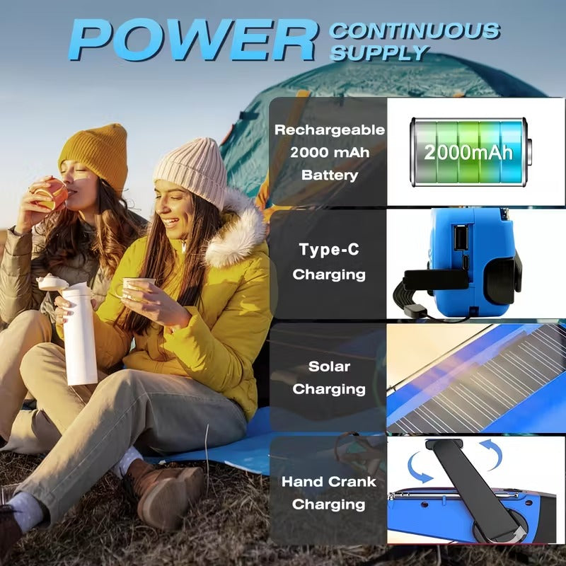 Emergency radio with torch and power bank